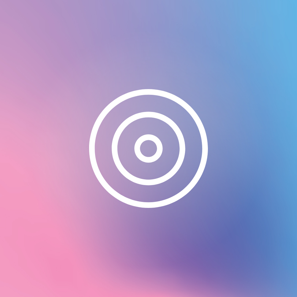 White circular target design on a gradient background